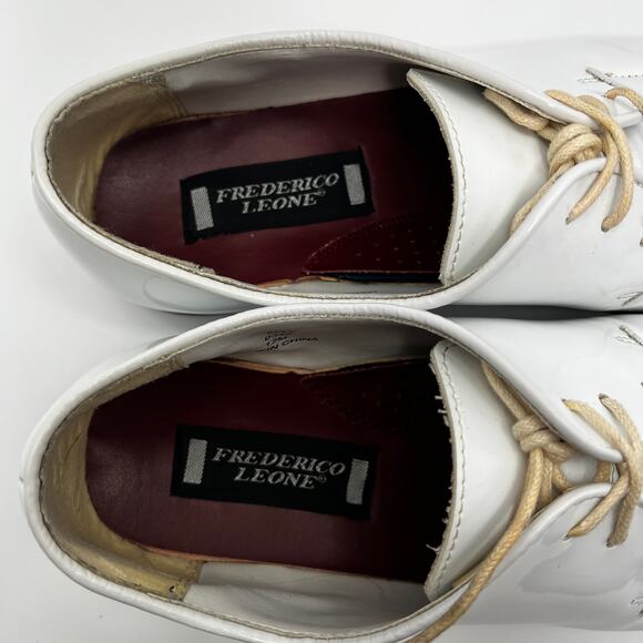 Frederico Leone Max White Upper Round Toe Derby Men 12M Dress Shoes - Picture 6 of 9